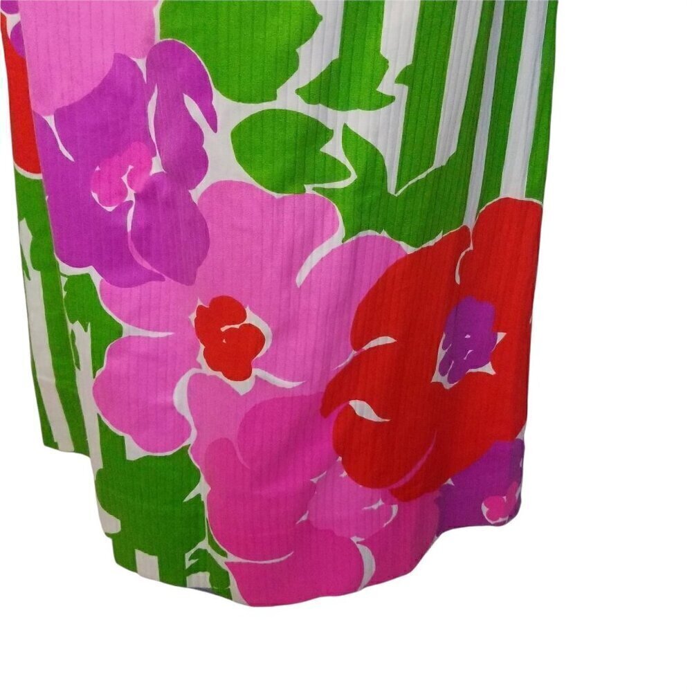 Vtg 60s Malia Honolulu floral long maxi dress Marimekko style flowers - Picture 7 of 9